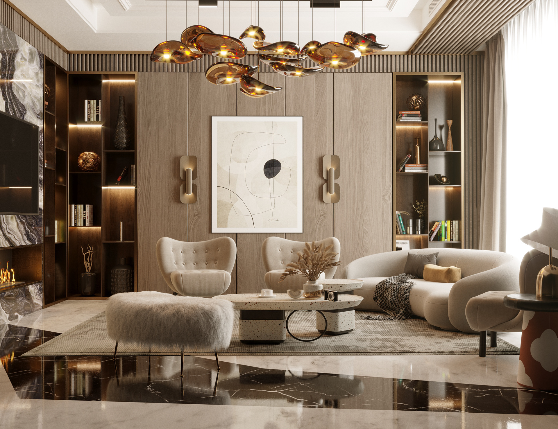 thiết kế nội thất phong cách hiện đại sang trọng 