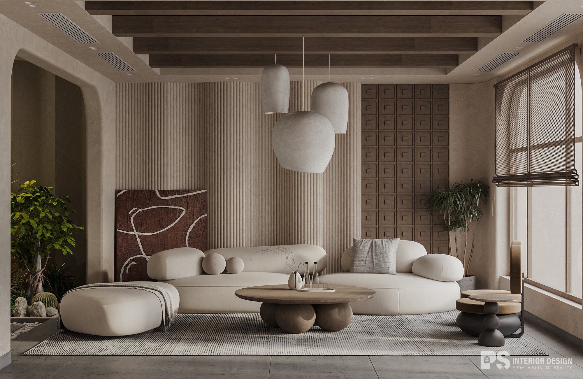 Sắc màu trung tính trang nhã tạo cảm giác bình yên, dịu dàng