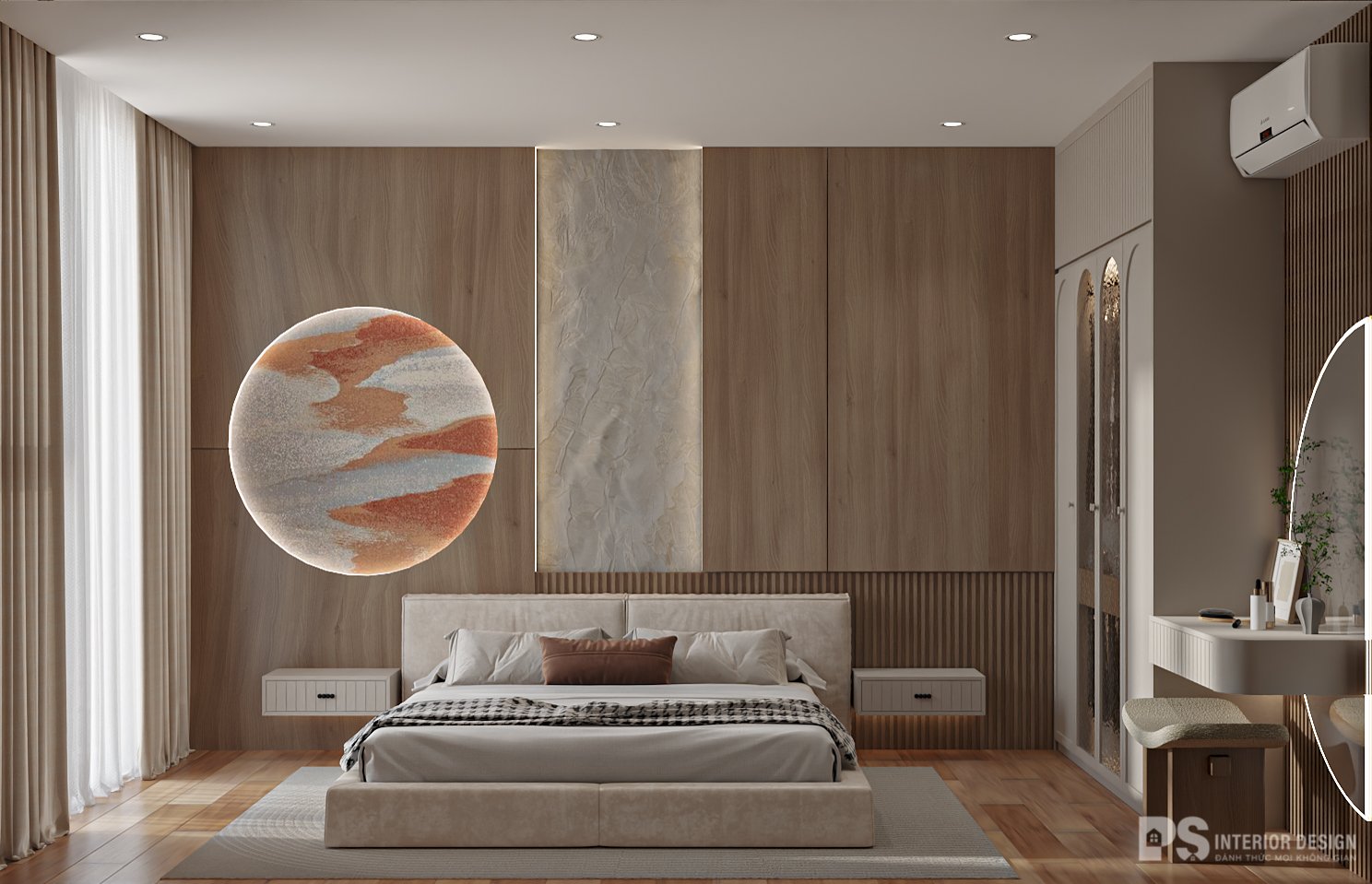 phòng ngủ căn hộ diamond centery celadon city nghệ thuật