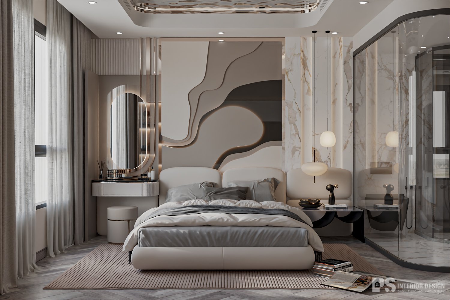 Thiết kế thi công nội thất căn hộ Hà Đô Centrosa 2 phòng ngủ rộng 