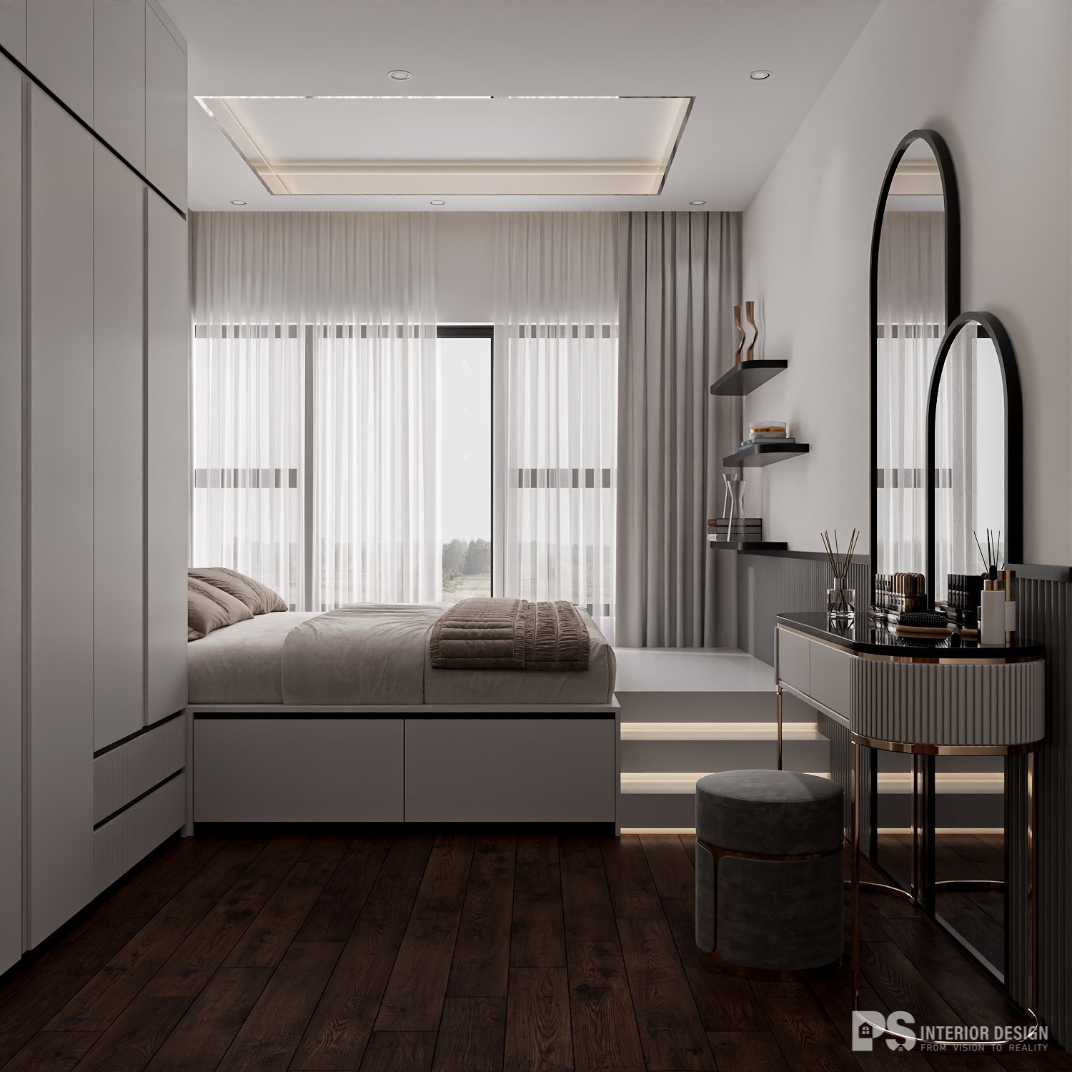 Thiết kế nội thất căn hộ Mizuki Park 2 phòng ngủ sang trọng đẹp