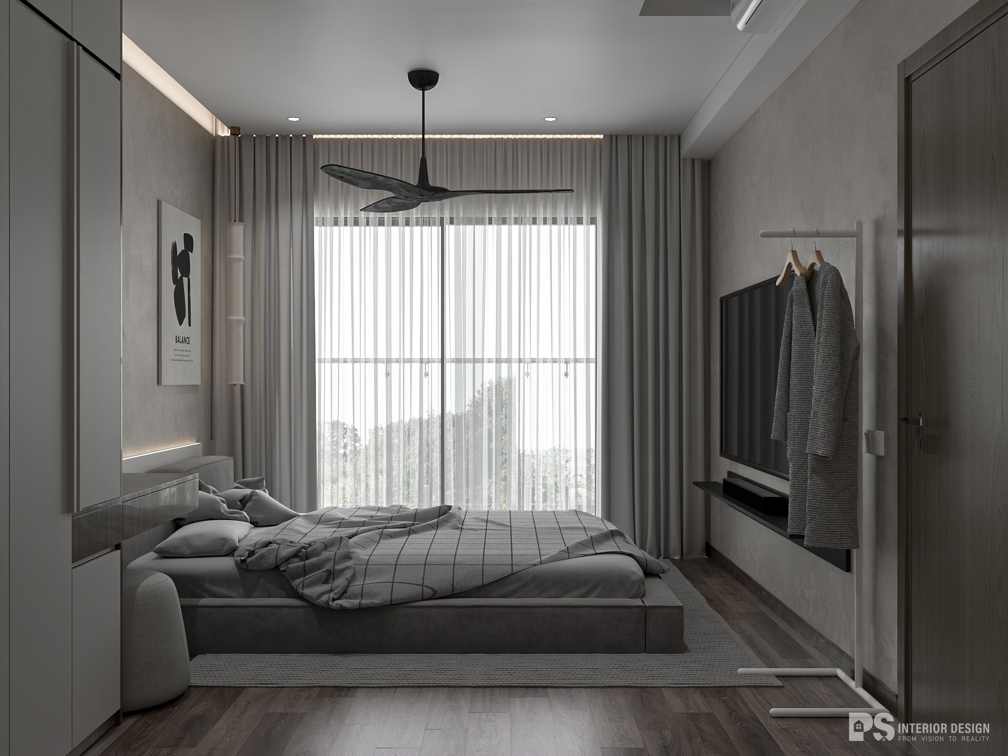 phòng ngủ căn hộ diamond centery celadon city rộng 