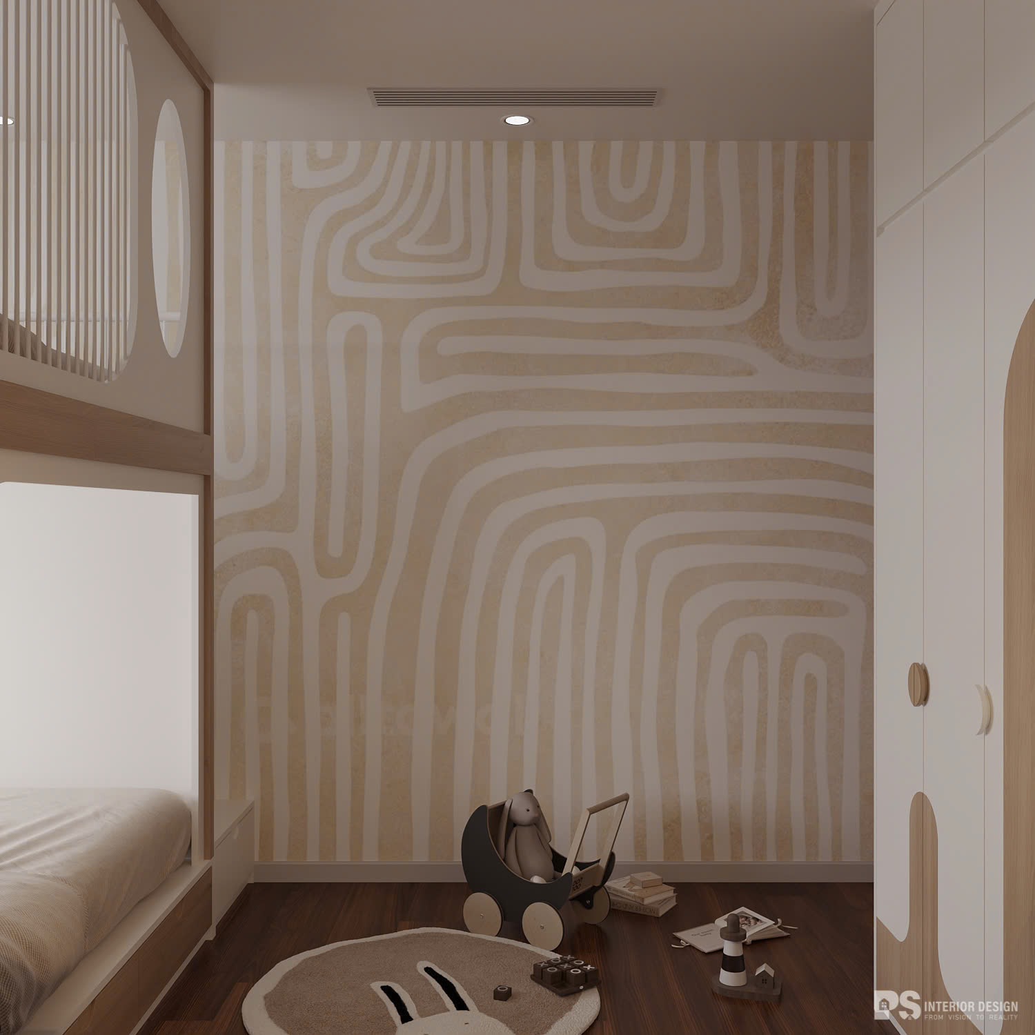 thiết kế nội thất căn hộ The Privia Khang Điền phòng ngủ bé