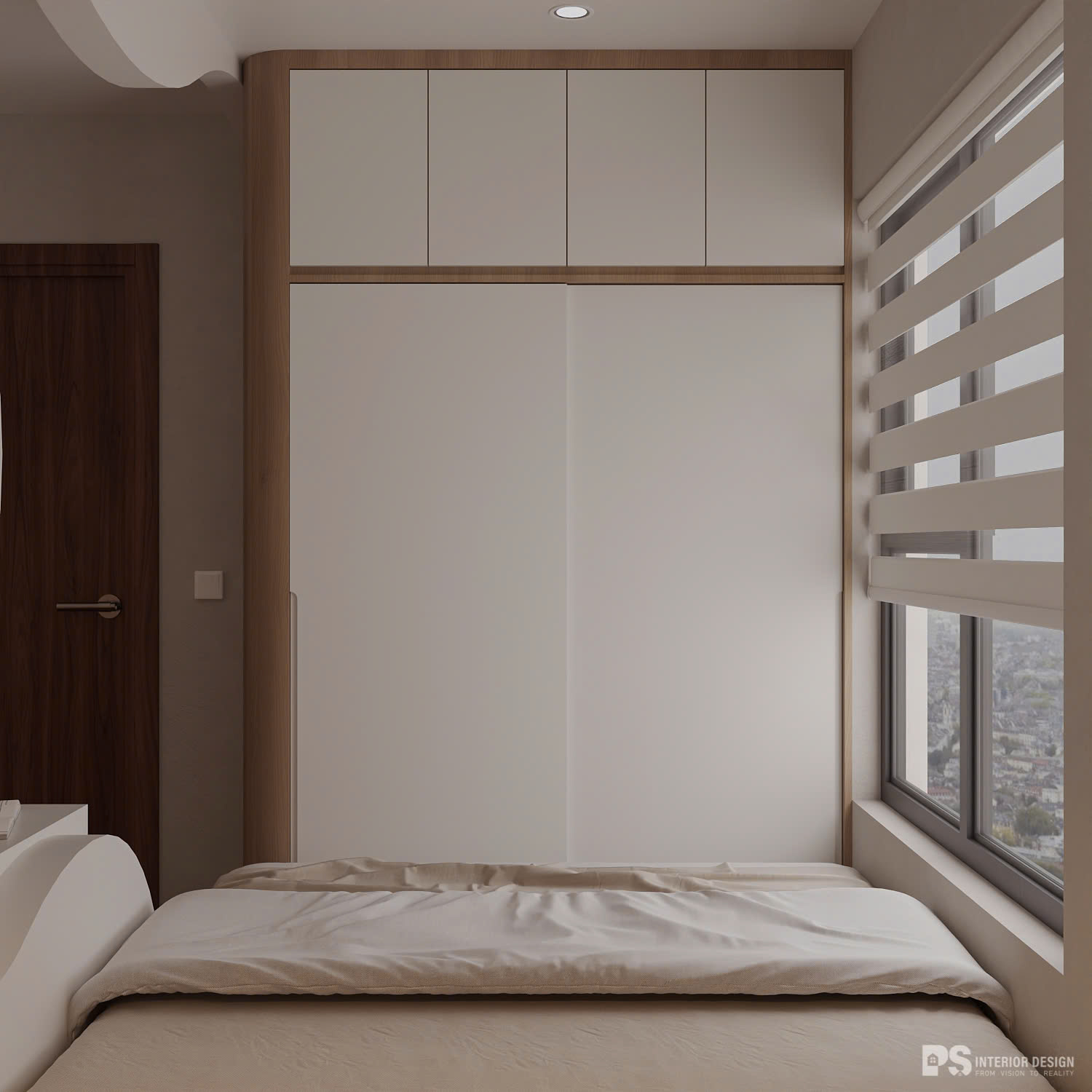 thiết kế nội thất căn hộ The Privia Khang Điền phòng ngủ phụ hiện đại