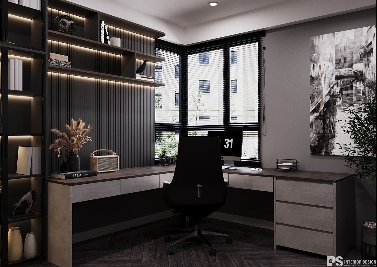 (Thiết kế nội thất Phòng làm việc được thực hiện bởi PS INTERIOR DESIGN)