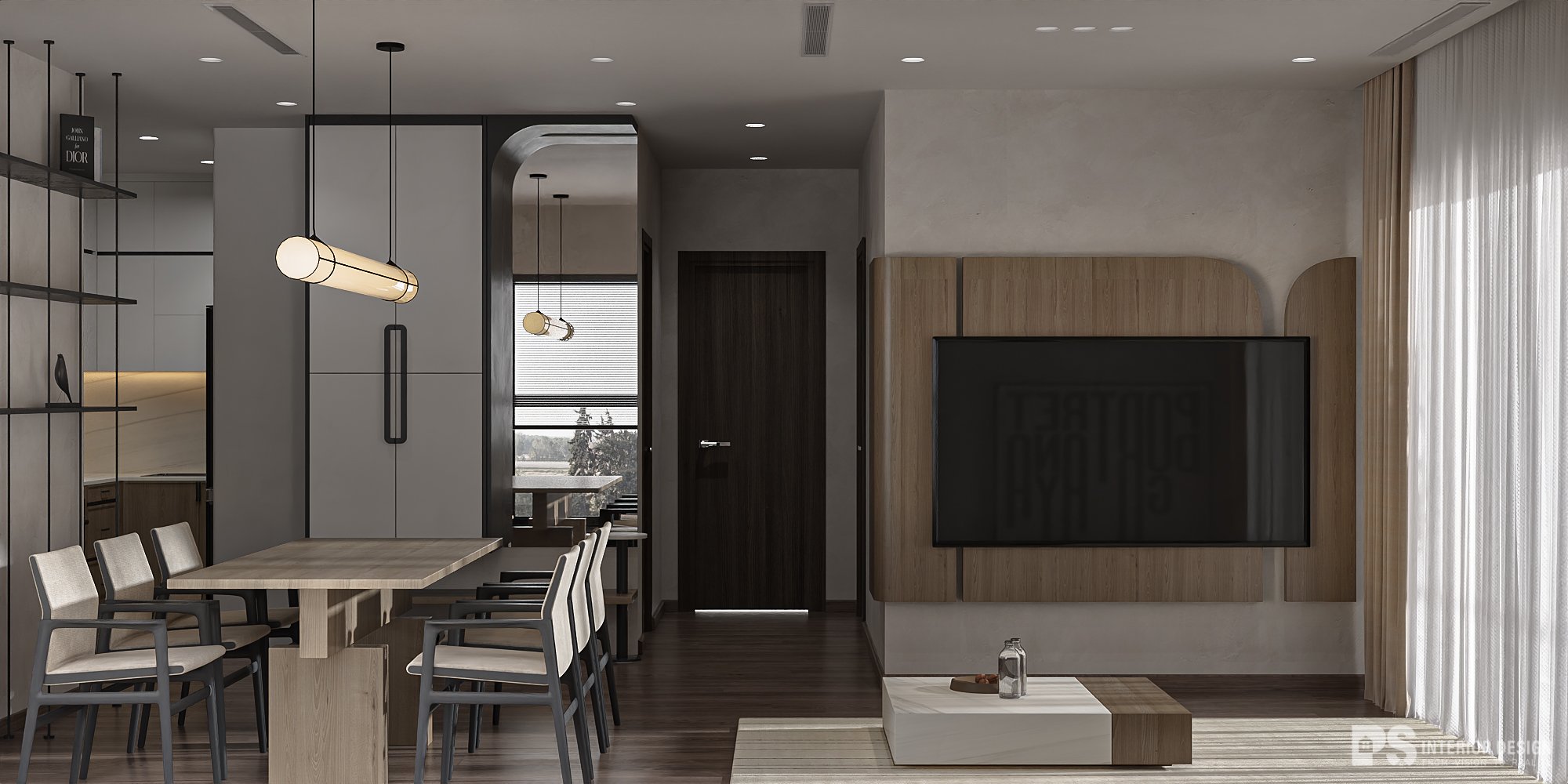 thiết kế nội thất căn hộ Diamond Alnata Plus sang trọng