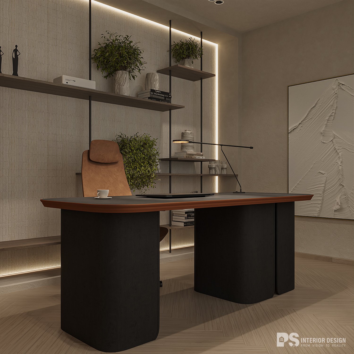 thiết kế nội thất căn hộ diamond centery phòng làm việc đẹp