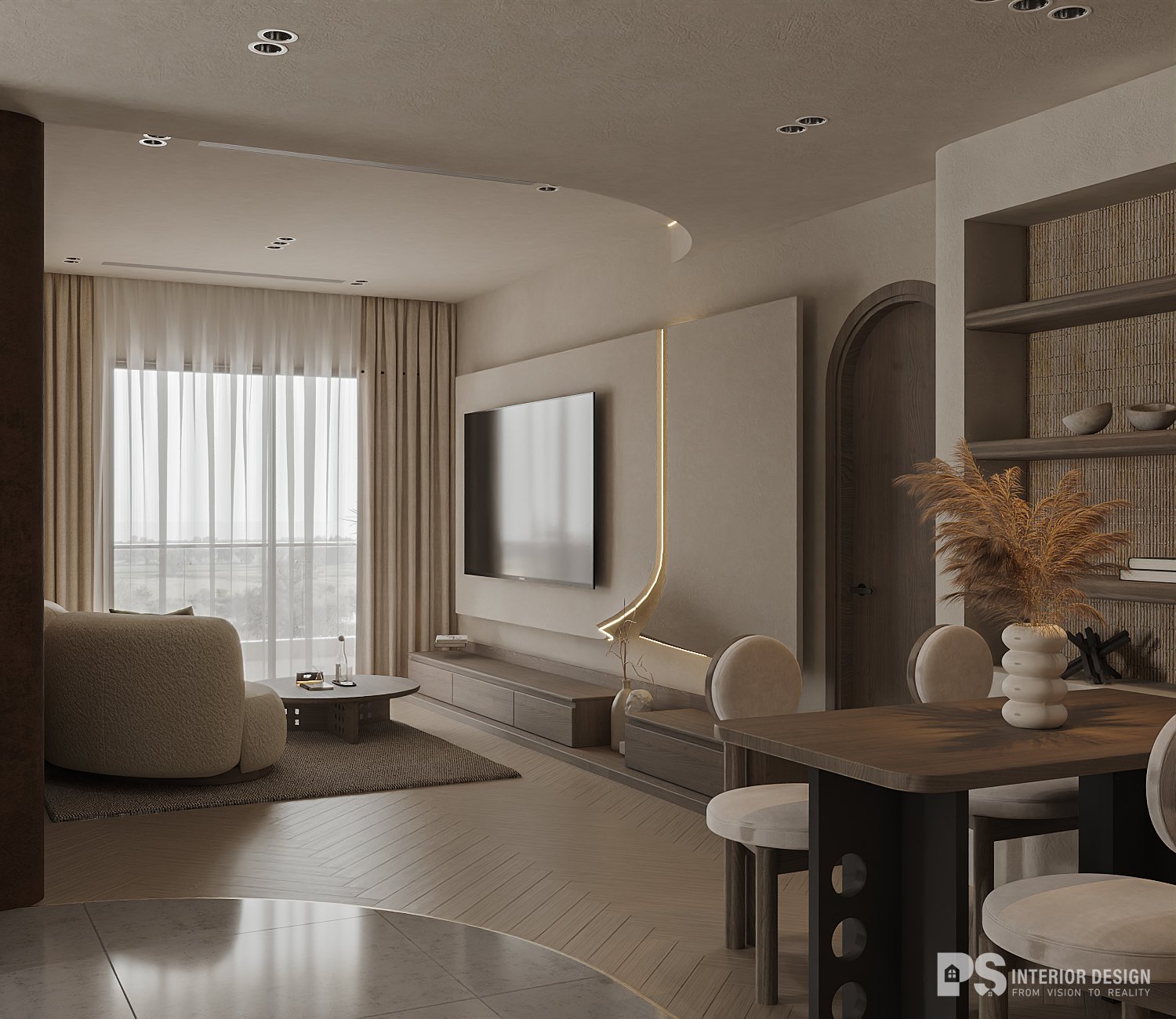 thiết kế nội thất căn hộ diamond centery tiện nghi