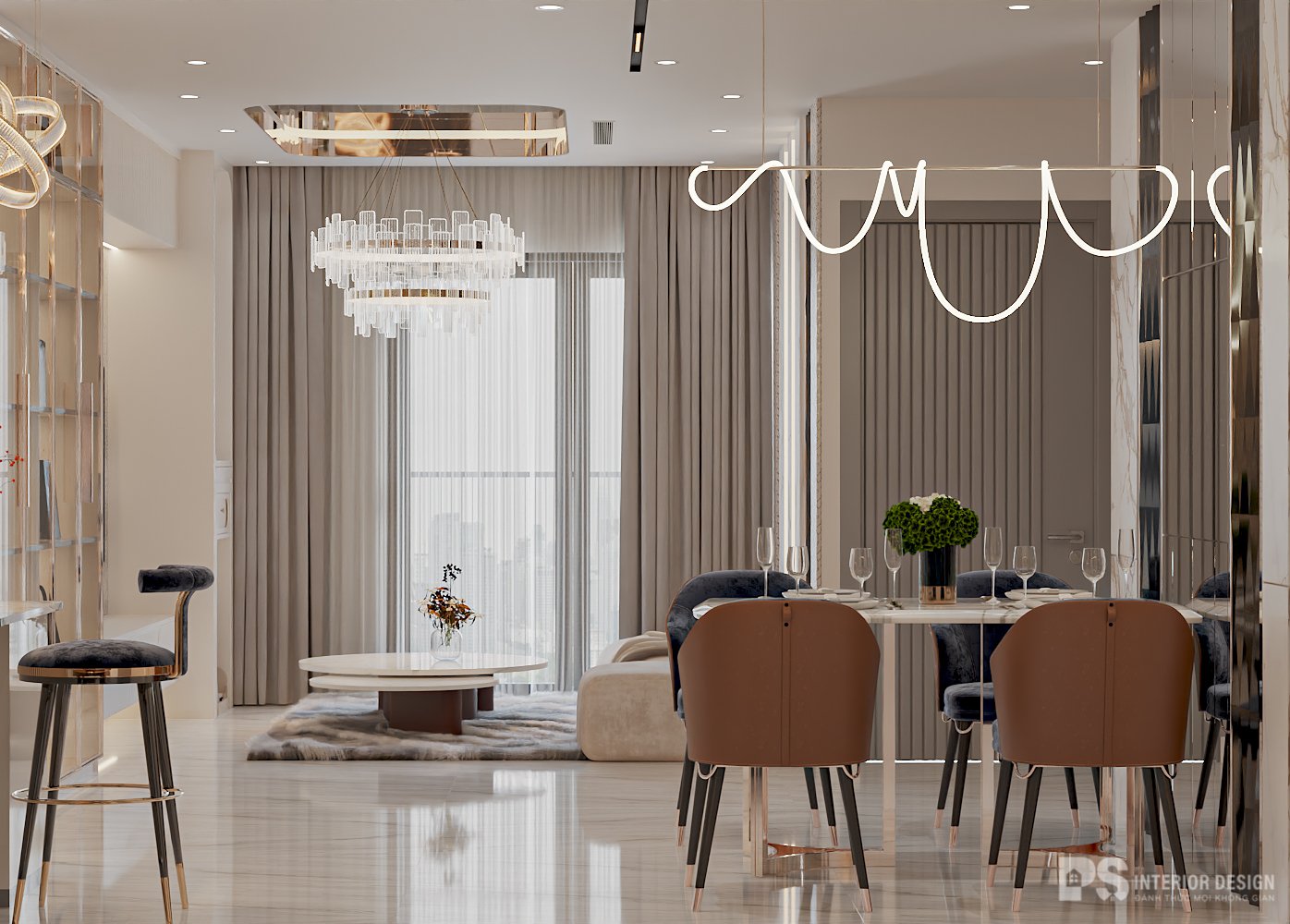 Thiết kế thi công nội thất căn hộ Hà Đô Centrosa sang trọng 