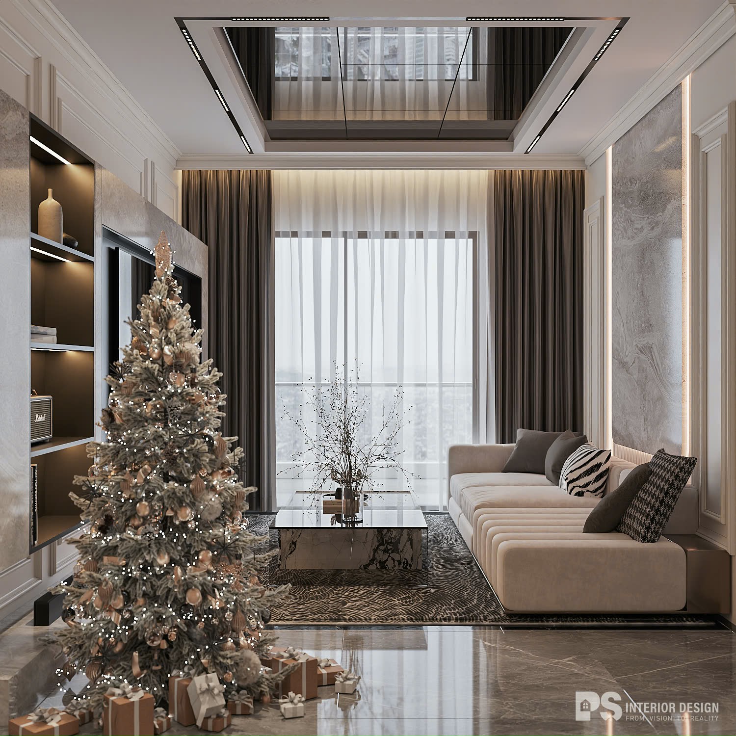 thiết kế nội thất căn hộ Diamond Centery Celadon City