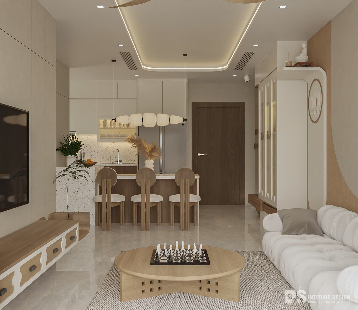 thiết kế nội thất căn hộ The Privia Khang Điền hiện đại 