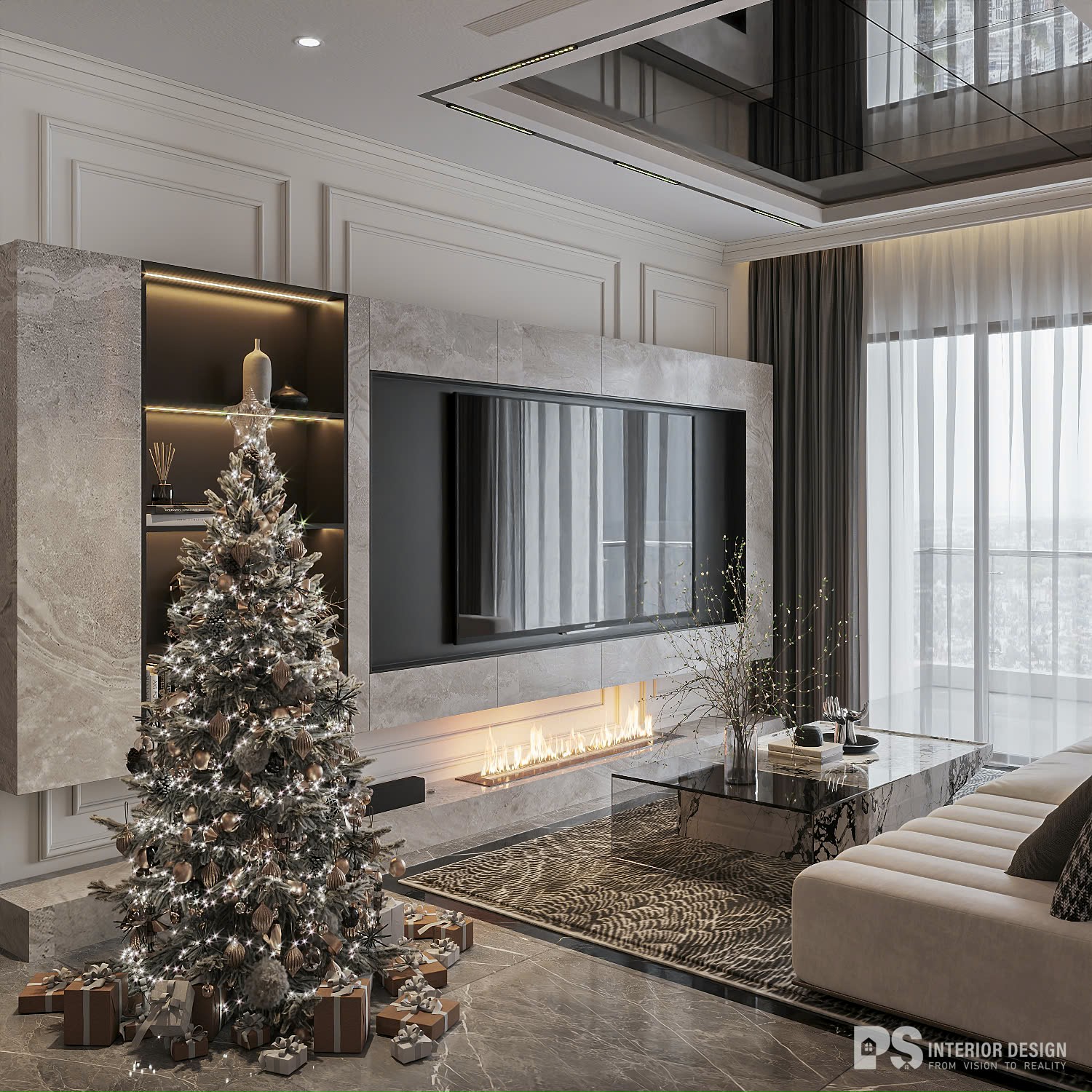 thiết kế nội thất căn hộ Diamond Centery Celadon City