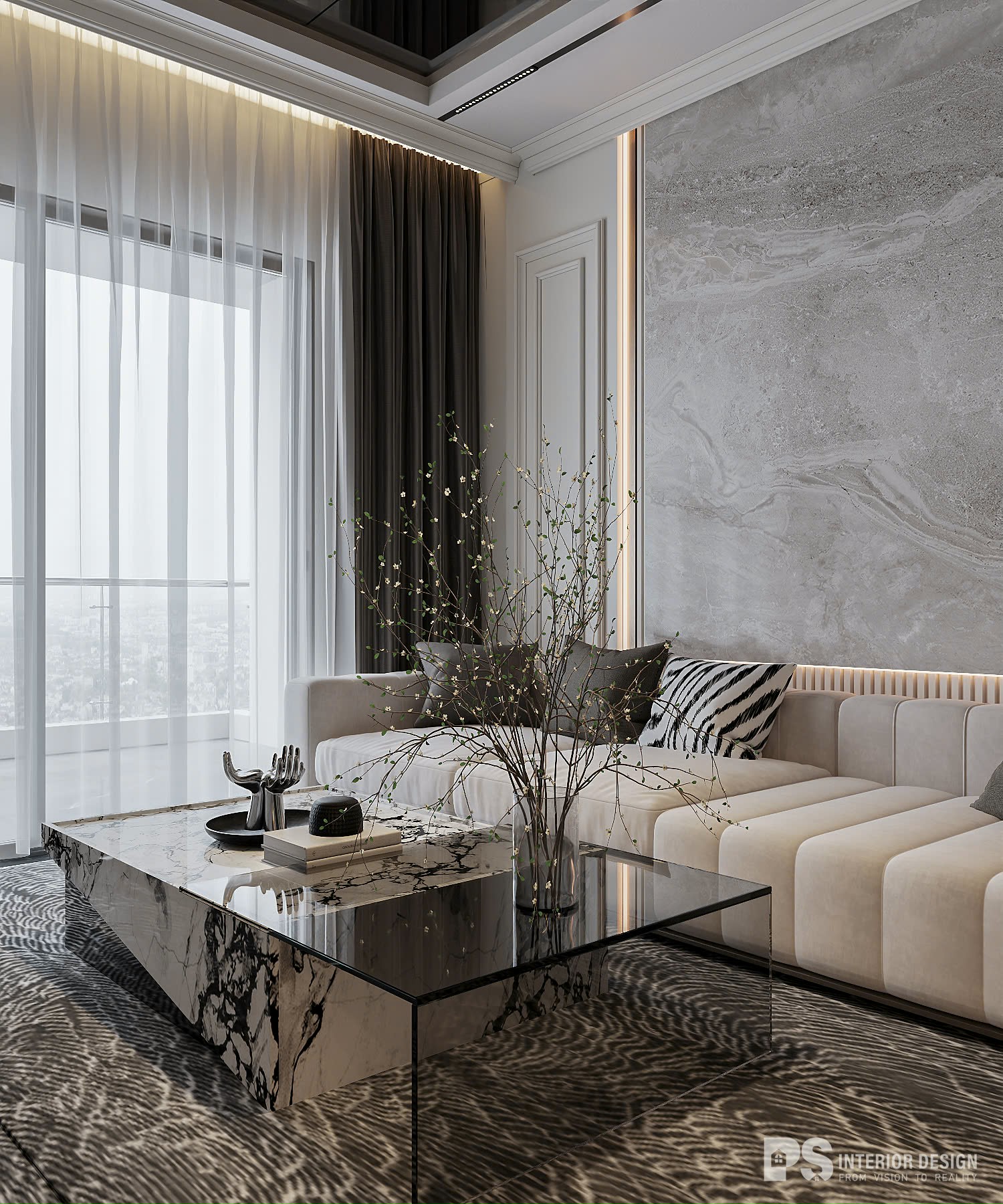 thiết kế nội thất căn hộ Diamond Centery Celadon City