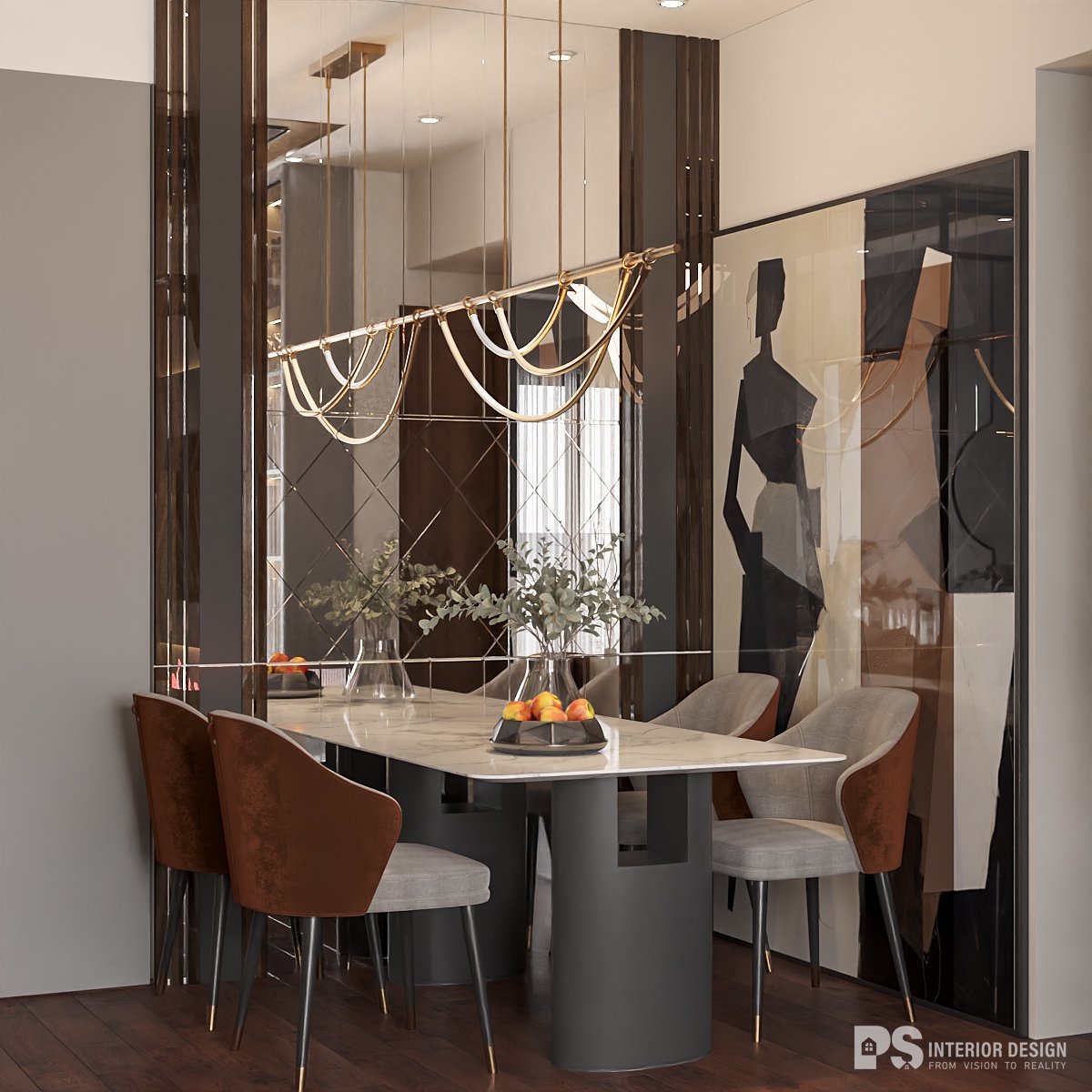 Thiết kế nội thất căn hộ Mizuki Park hiện đại 