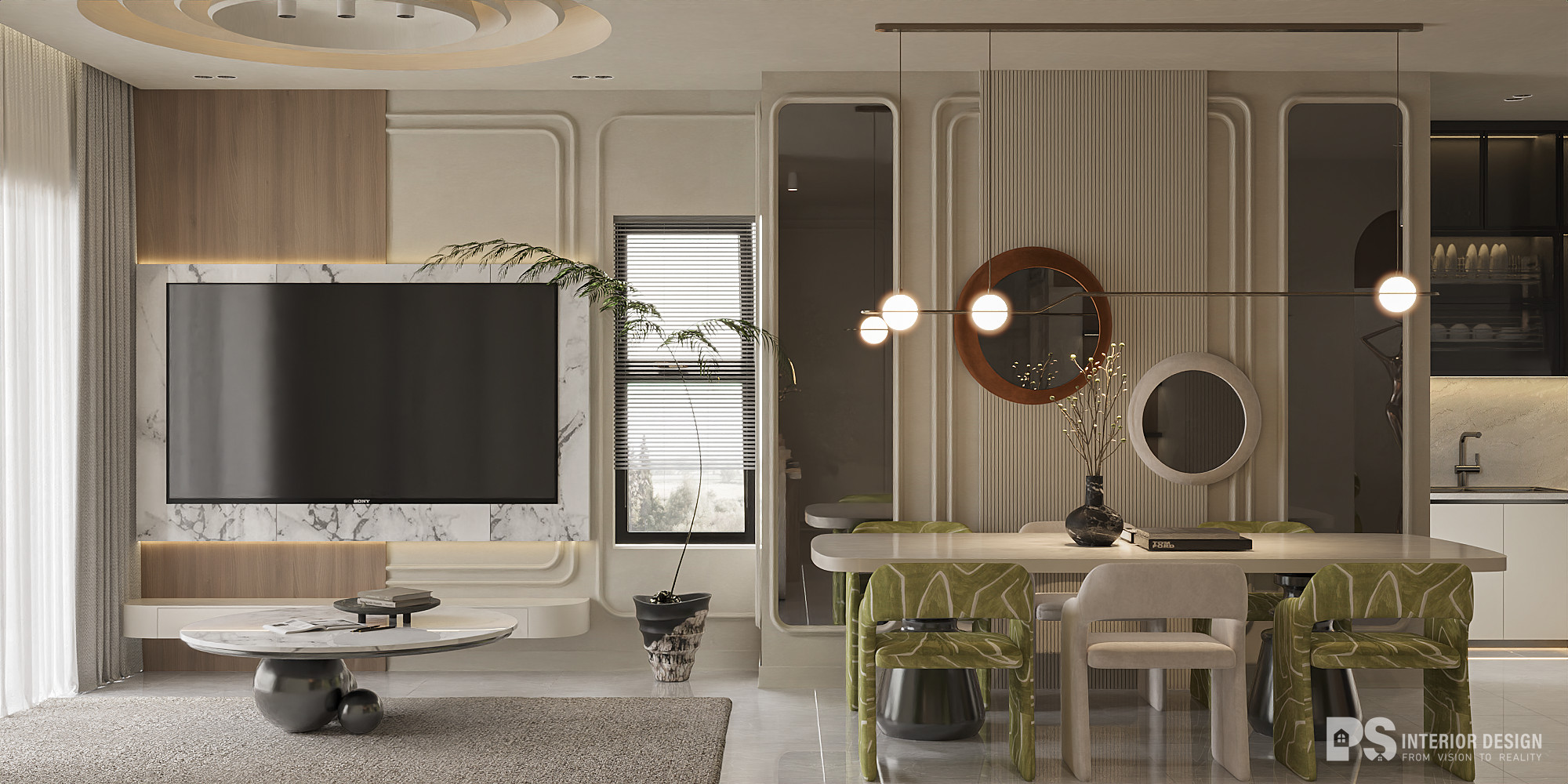 Thiết kế nội thất căn hộ 2 phòng ngủ Diamond Centery Celadon City