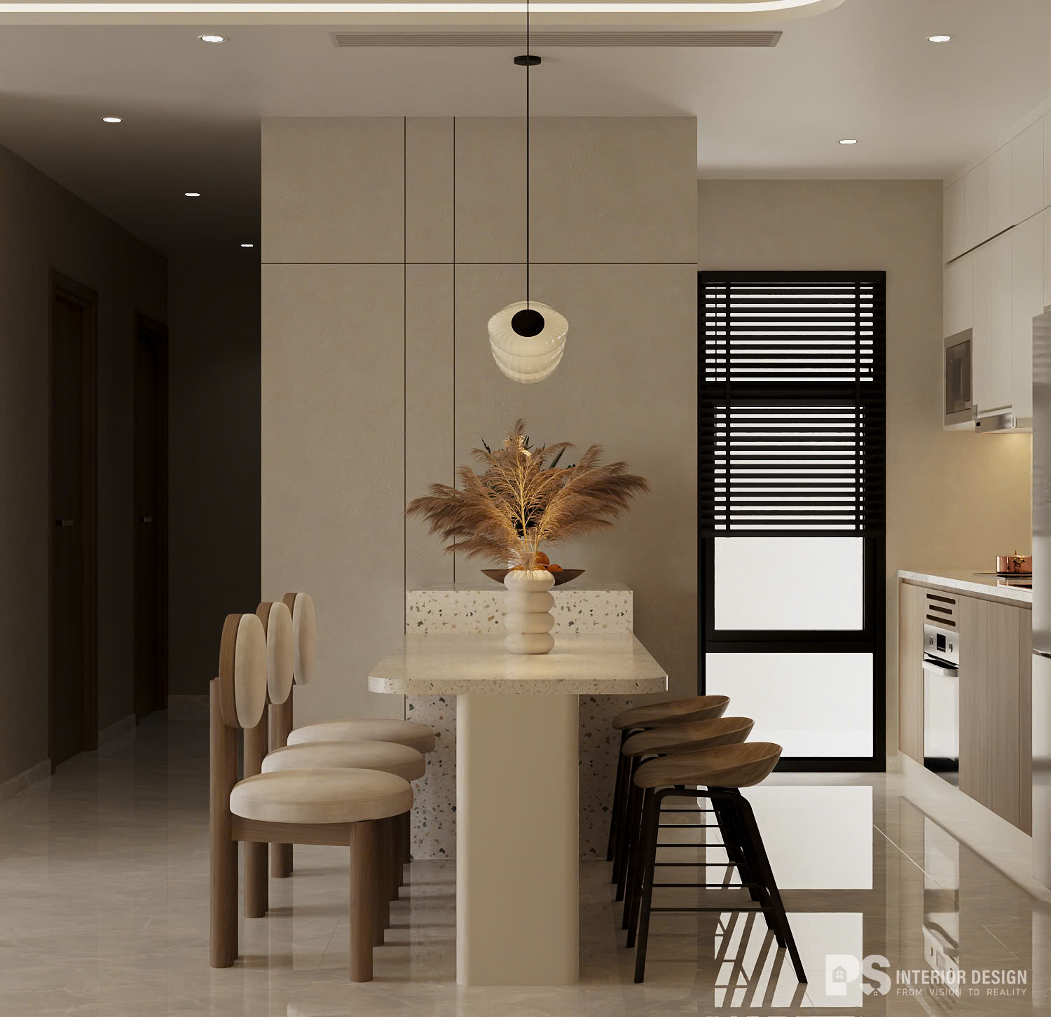 thiết kế nội thất căn hộ The Privia Khang Điền sang trọng 