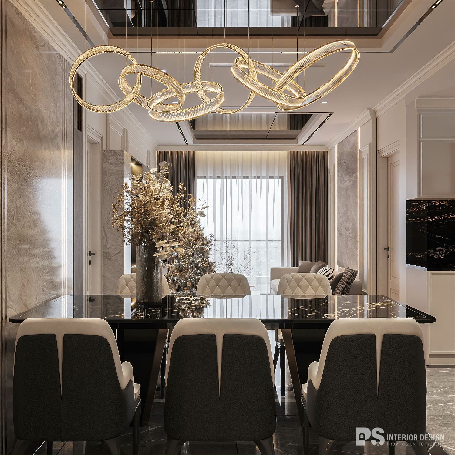 thiết kế nội thất căn hộ Diamond Centery Celadon City