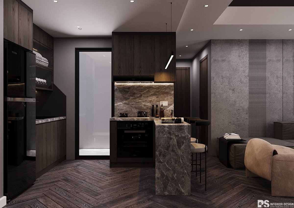 (Thiết kế nội thất Phòng khách được thực hiện bởi PS INTERIOR DESIGN)