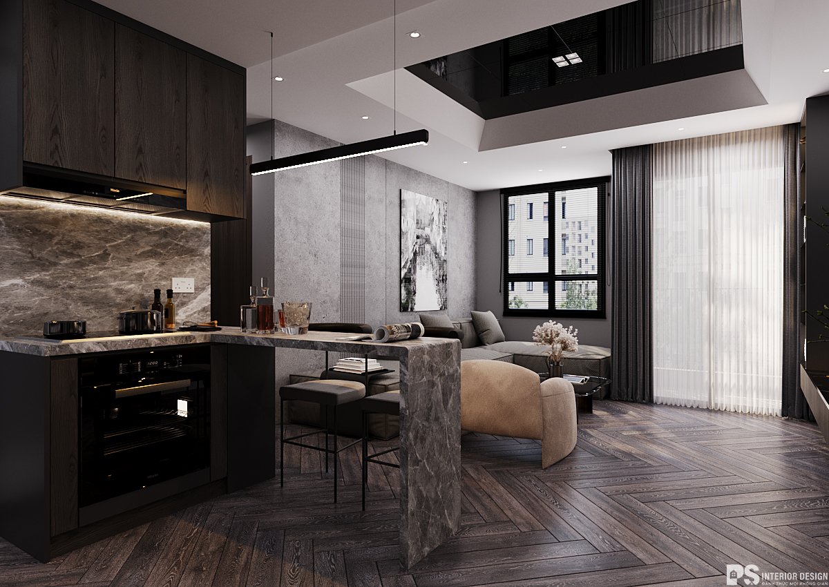 (Thiết kế nội thất Phòng khách được thực hiện bởi PS INTERIOR DESIGN)