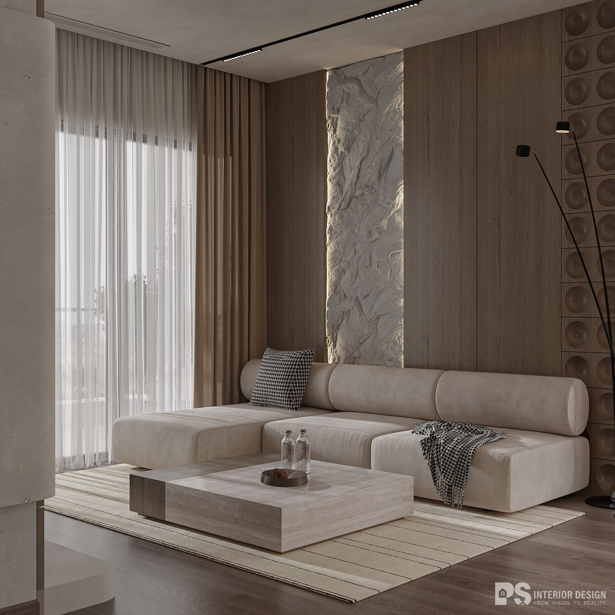 thiết kế nội thất căn hộ Akari City tối giản