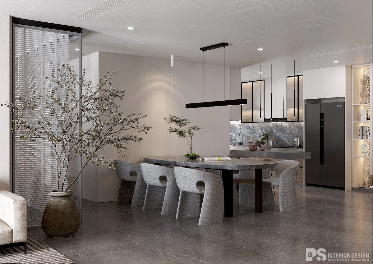 thiết kế nội thất căn hộ Diamond Brilliant minimalism đẹp