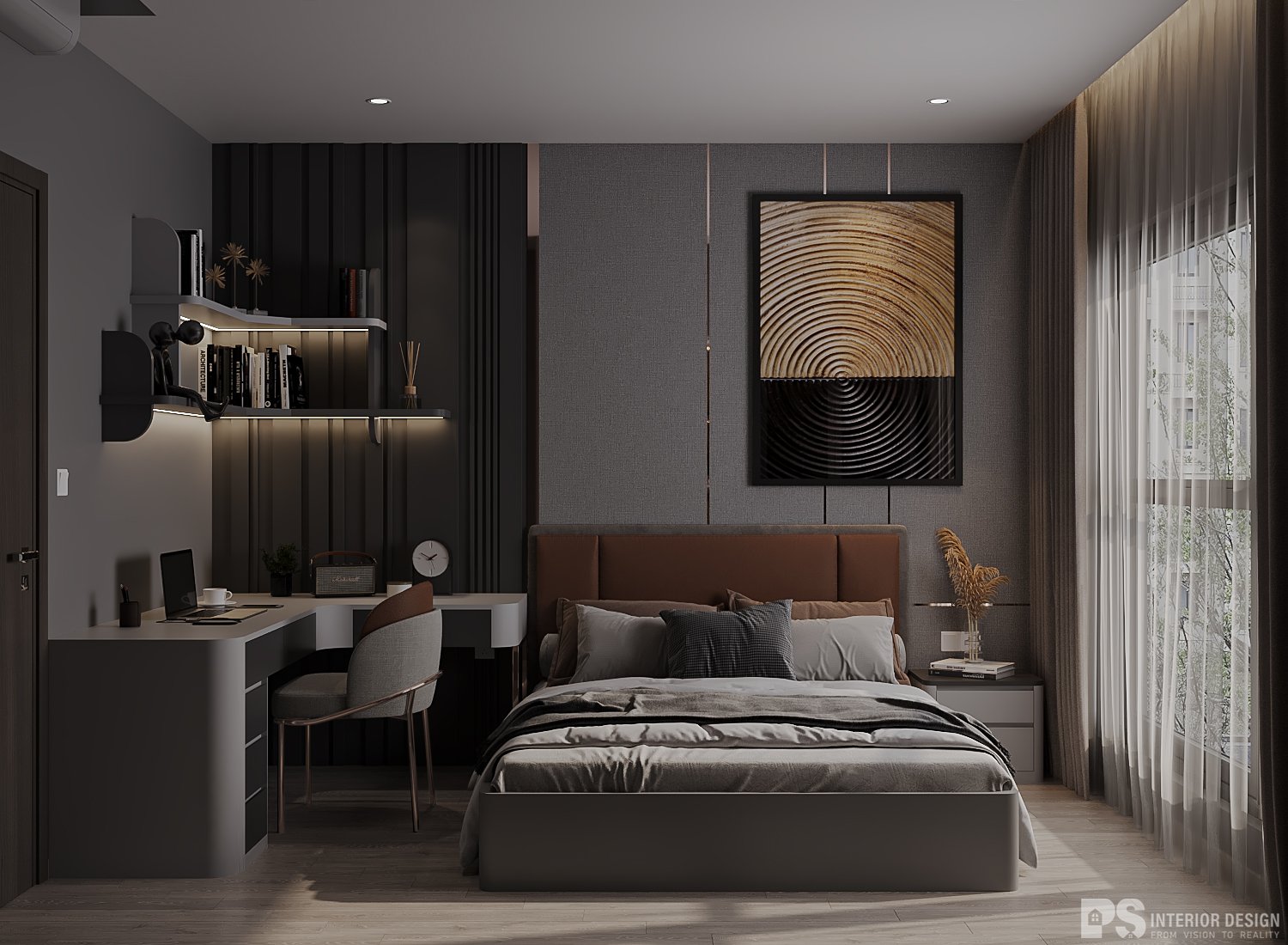 phòng ngủ màu sắc hợp